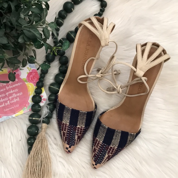 Ulla Johnson Tweed Leather Tassel Heel Sandals 37 - Picture 4 of 11